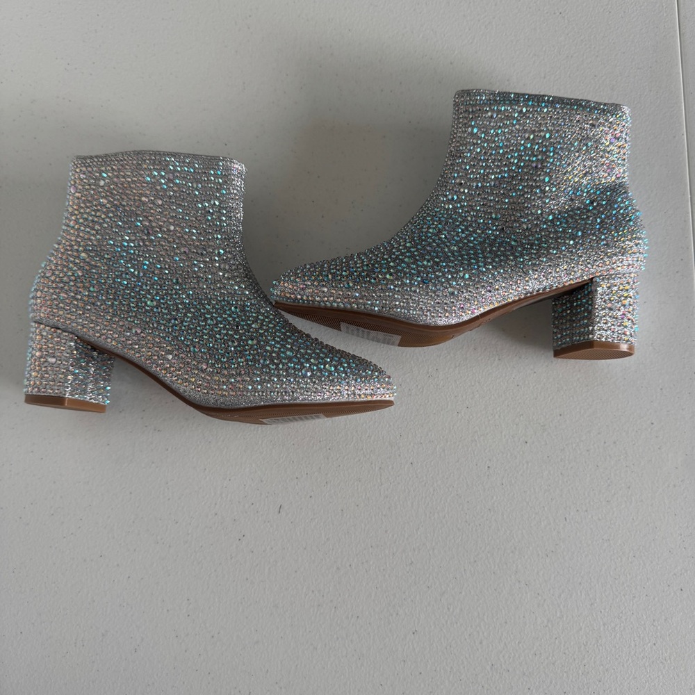 Sparkling Kids' Silver Ankle Boots